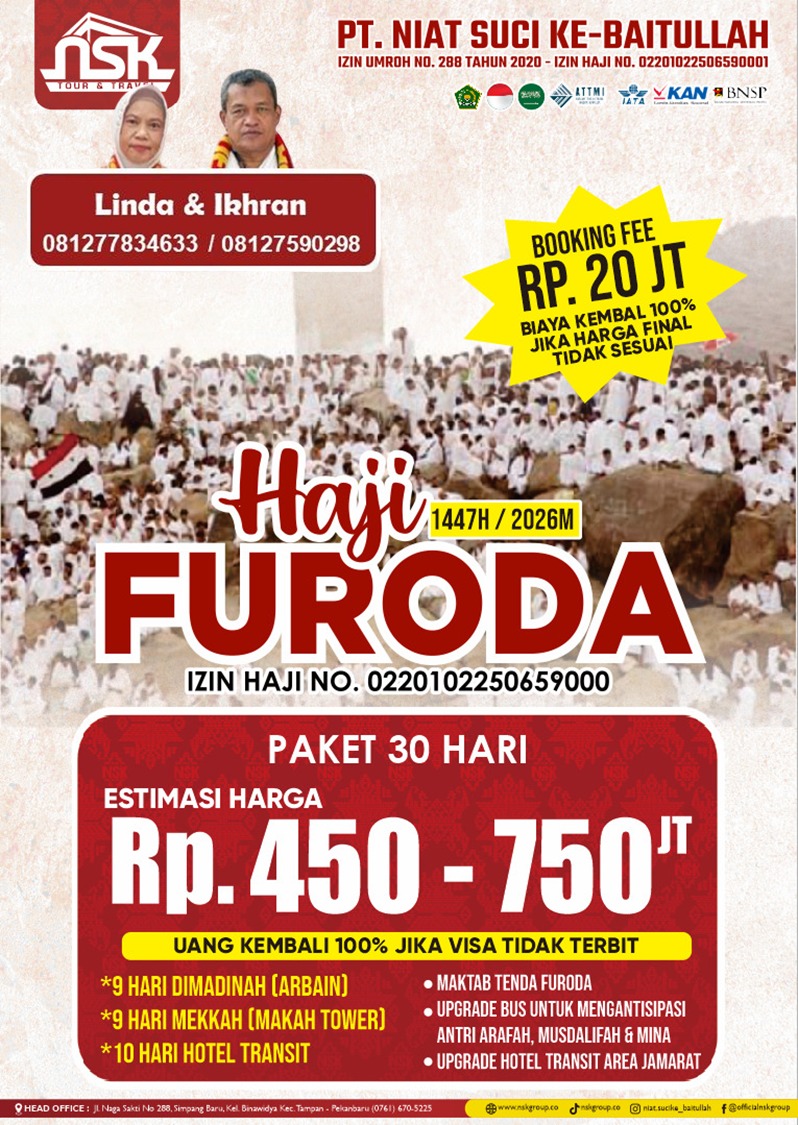 Paket Umroh 9 Hari PT Niat Suci Kebaitullah Rumbai