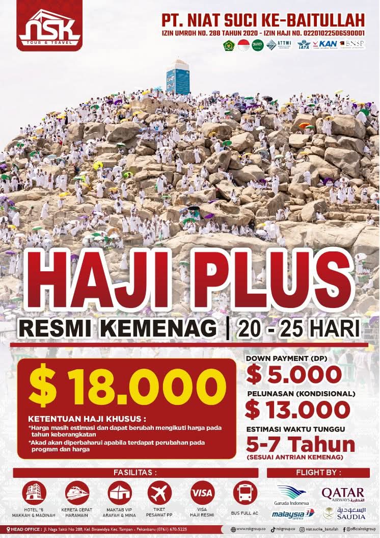 Paket Umroh 9 Hari PT Niat Suci Kebaitullah Rumbai